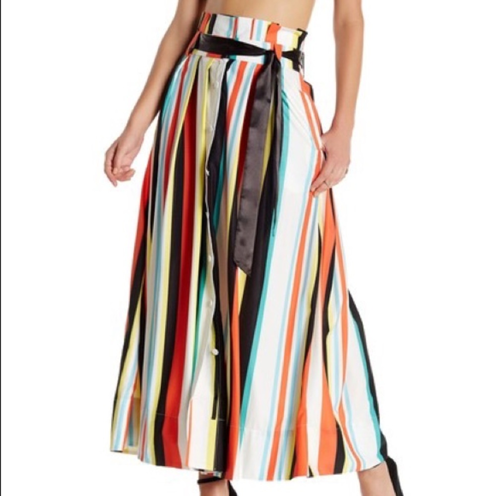 Brand new Gracia stripe paper bag maxi skirt